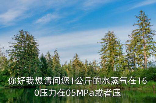 你好我想請問您1公斤的水蒸氣在160壓力在05MPa或者壓