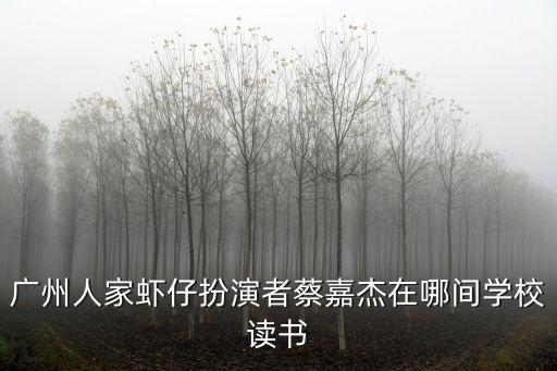 廣州人家蝦仔扮演者蔡嘉杰在哪間學(xué)校讀書(shū)