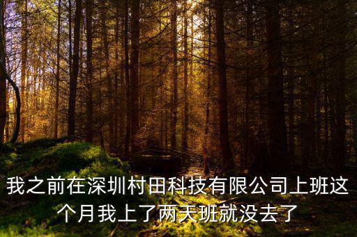 我之前在深圳村田科技有限公司上班這個月我上了兩天班就沒去了