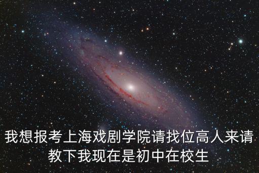 我想報考上海戲劇學院請找位高人來請教下我現在是初中在校生