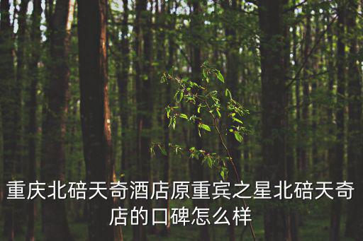 重慶市重賓食品有限公司怎么樣，重慶北碚天奇酒店原重賓之星北碚天奇店的口碑怎么樣