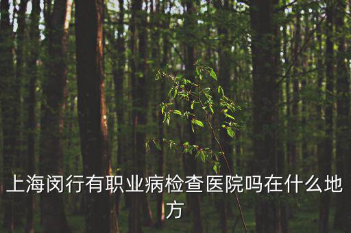 上海閔行有職業(yè)病檢查醫(yī)院嗎在什么地方