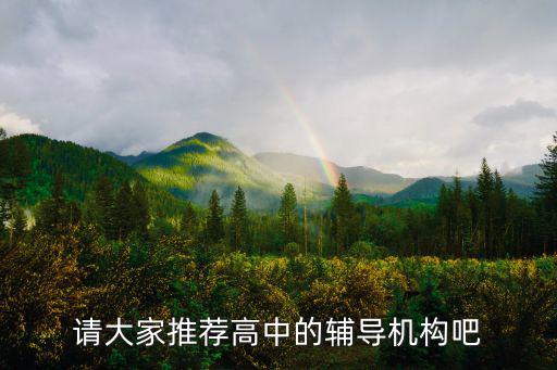 請大家推薦高中的輔導機構吧