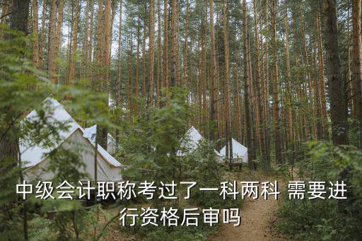 中級會計職稱考過了一科兩科 需要進行資格后審嗎