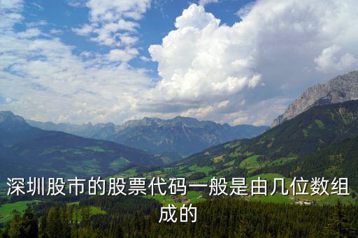 深圳股市的股票代碼一般是由幾位數組成的