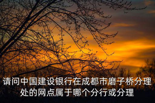 請問中國建設銀行在成都市磨子橋分理處的網點屬于哪個分行或分理