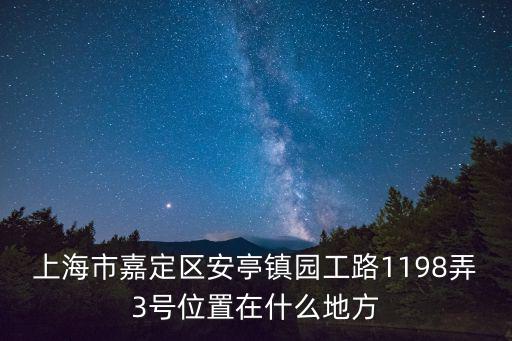 上海市嘉定區安亭鎮園工路1198弄3號位置在什么地方