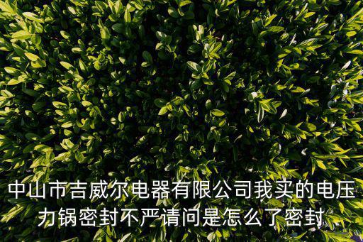 中山市吉威爾電器有限公司我買的電壓力鍋密封不嚴請問是怎么了密封