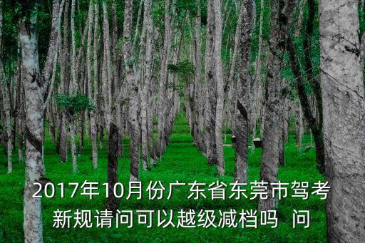 東莞駕考2017，2017年10月份廣東省東莞市駕考新規(guī)請(qǐng)問(wèn)可以越級(jí)減檔嗎  問(wèn)