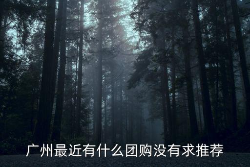 廣州最近有什么團購沒有求推薦