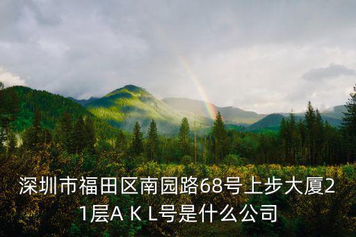 深圳市福田區南園路68號上步大廈21層A K L號是什么公司