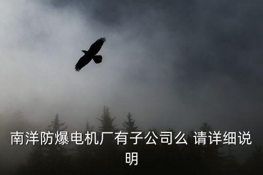 南洋防爆電機廠有子公司么 請詳細說明