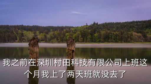深圳恒盈科技有限公司，我之前在深圳村田科技有限公司上班這個月我上了兩天班就沒去了