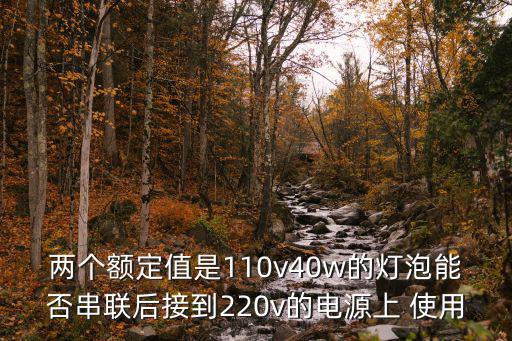 兩個(gè)額定值是110v40w的燈泡能否串聯(lián)后接到220v的電源上 使用