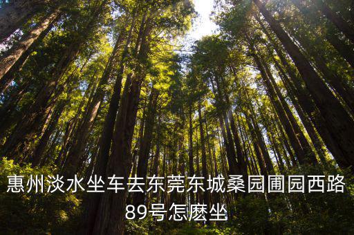 惠州淡水坐車去東莞東城桑園圃園西路89號怎麼坐