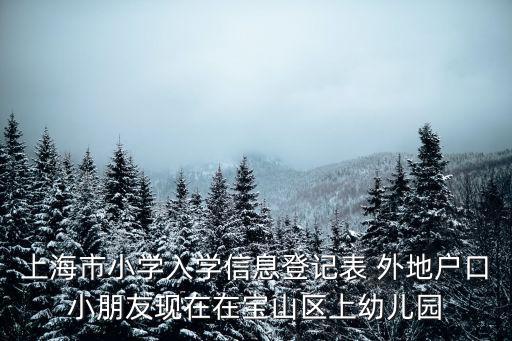 上海市小學(xué)入學(xué)信息登記表 外地戶口小朋友現(xiàn)在在寶山區(qū)上幼兒園
