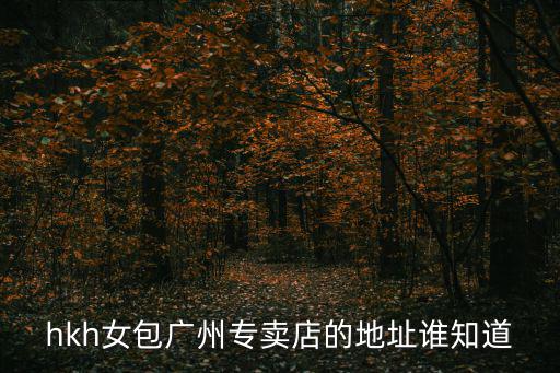 hkh女包廣州專賣店的地址誰知道