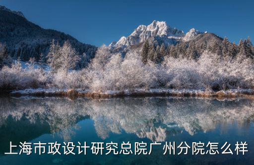 上海市政設計研究總院廣州分院怎么樣