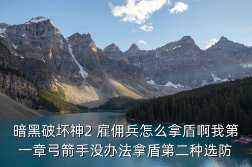 暗黑破壞神2 雇傭兵怎么拿盾啊我第一章弓箭手沒辦法拿盾第二種選防