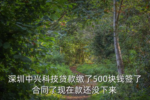 深圳中興科技貸款繳了500塊錢簽了合同了現在款還沒下來