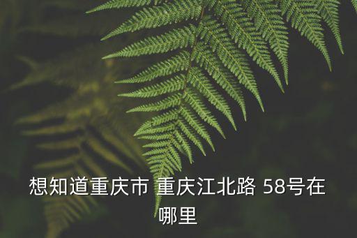 想知道重慶市 重慶江北路 58號在哪里