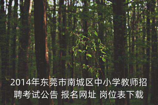 2014年東莞市南城區(qū)中小學(xué)教師招聘考試公告 報(bào)名網(wǎng)址 崗位表下載