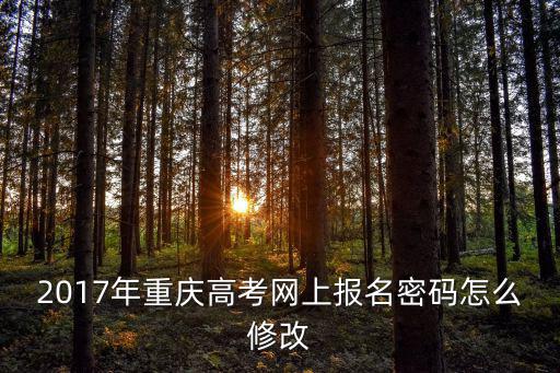 2017年重慶高考網(wǎng)上報名密碼怎么修改