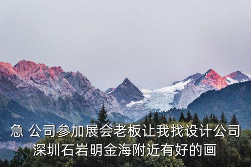 深圳市邱德光設計網站，急 公司參加展會老板讓我找設計公司深圳石巖明金海附近有好的畫