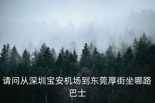 深圳機場 厚街，請問從深圳寶安機場到東莞厚街坐哪路巴士