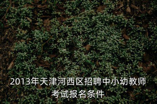 2013年天津河西區招聘中小幼教師考試報名條件