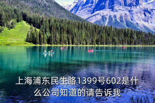 上海浦東民生路1399號602是什么公司知道的請告訴我