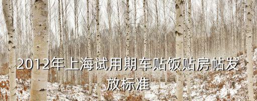 2012年上海試用期車貼飯貼房帖發(fā)放標(biāo)準(zhǔn)