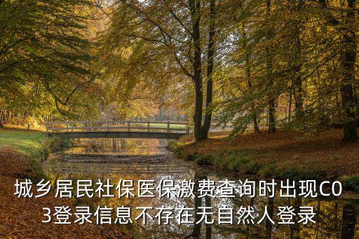 城鄉(xiāng)居民社保醫(yī)保激費查詢時出現(xiàn)C03登錄信息不存在無自然人登錄