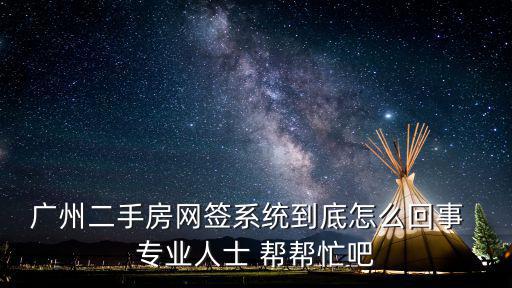 廣州二手房網簽系統到底怎么回事  專業人士 幫幫忙吧