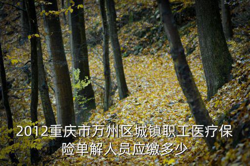 重慶市單解人員上繳醫保比例，2012重慶市萬州區城鎮職工醫療保險單解人員應繳多少