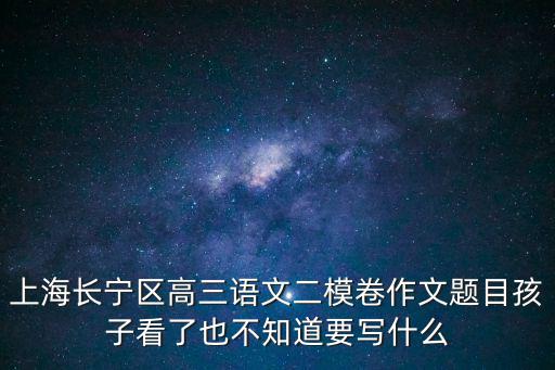 上海長寧區高三語文二模卷作文題目孩子看了也不知道要寫什么