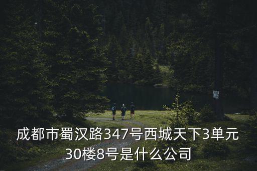 成都市蜀漢路347號西城天下3單元30樓8號是什么公司