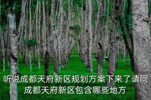 聽說成都天府新區(qū)規(guī)劃方案下來了請問成都天府新區(qū)包含哪些地方