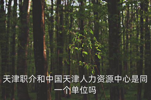 天津職介和中國天津人力資源中心是同一個單位嗎