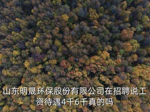 山東明晟環保股份有限公司在招聘說工資待遇4千6千真的嗎