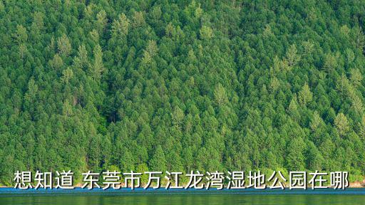 想知道 東莞市萬(wàn)江龍灣濕地公園在哪