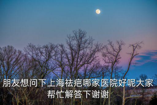 朋友想問下上海祛疤哪家醫院好呢大家幫忙解答下謝謝
