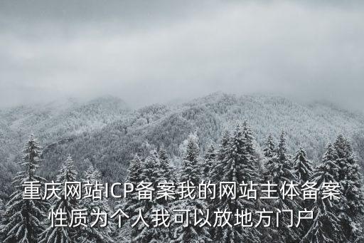 重慶網站ICP備案我的網站主體備案性質為個人我可以放地方門戶