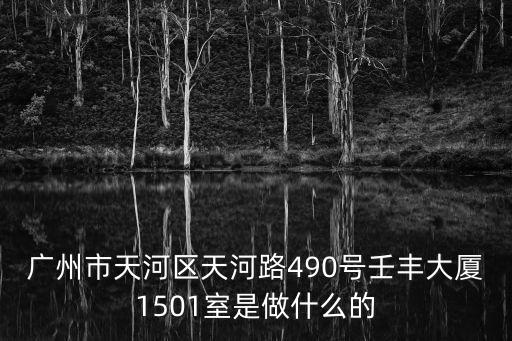 廣州市天河區(qū)天河路490號(hào)壬豐大廈1501室是做什么的