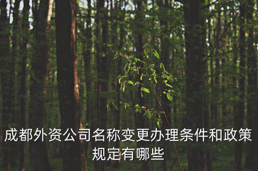 成都外資公司名稱變更辦理條件和政策規(guī)定有哪些