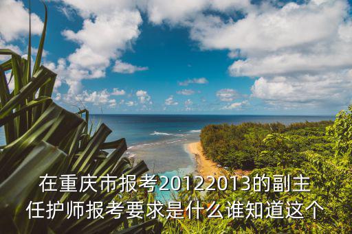 在重慶市報(bào)考20122013的副主任護(hù)師報(bào)考要求是什么誰知道這個(gè)