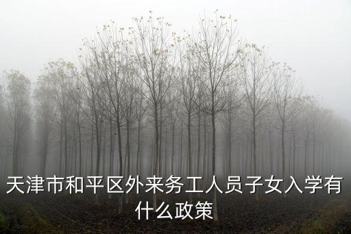 天津市和平區外來務工人員子女入學有什么政策