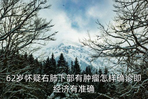 天津市腫瘤醫院 張倫，62歲懷疑右肺下部有腫瘤怎樣確診即經濟有準確