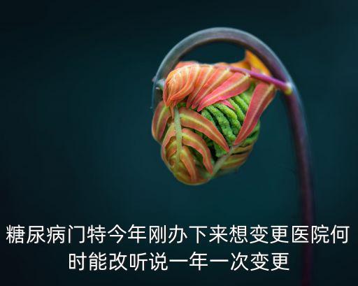 糖尿病門特今年剛辦下來想變更醫院何時能改聽說一年一次變更