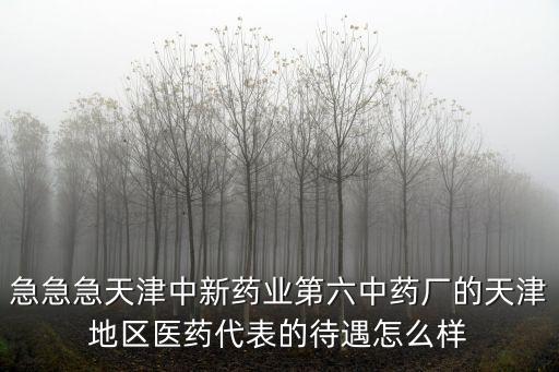 急急急天津中新藥業(yè)第六中藥廠的天津地區(qū)醫(yī)藥代表的待遇怎么樣